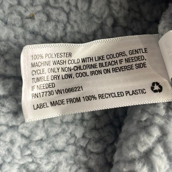 All in Motion Light Blue Fuzzy Sherpa Quarter Zip Hoodie Size Medium - Picture 8 of 8